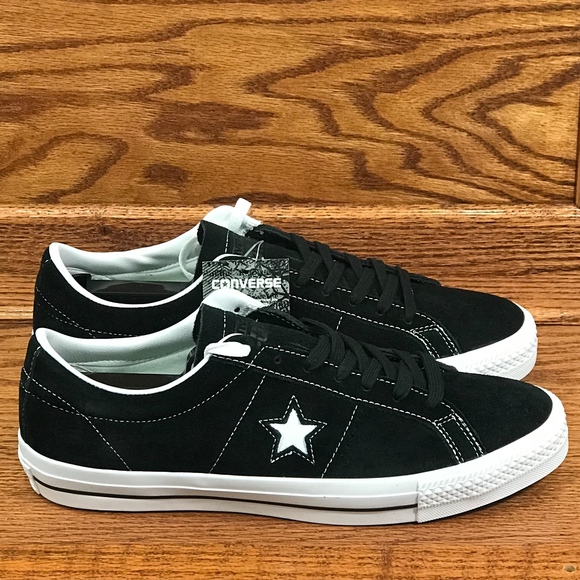 Converse One Star Suede Ox Mens Skate Black White - Picture 2 of 6
